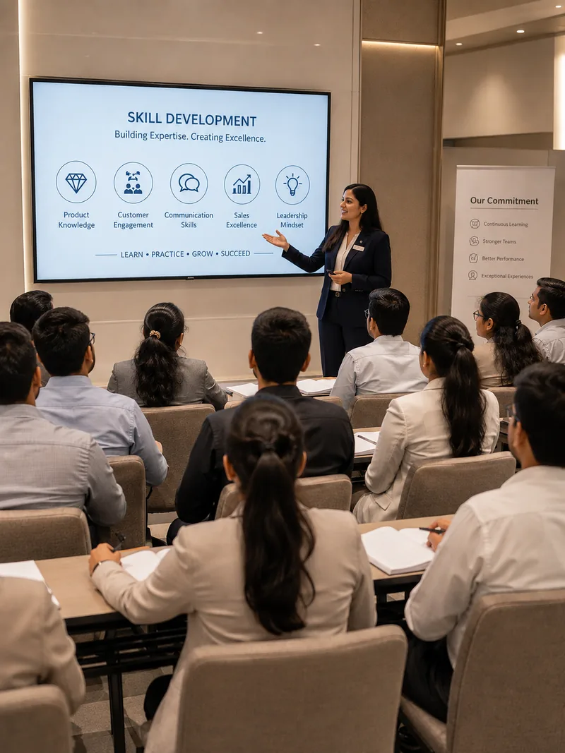 Luxury retail team taking part in a Brand Talk training session